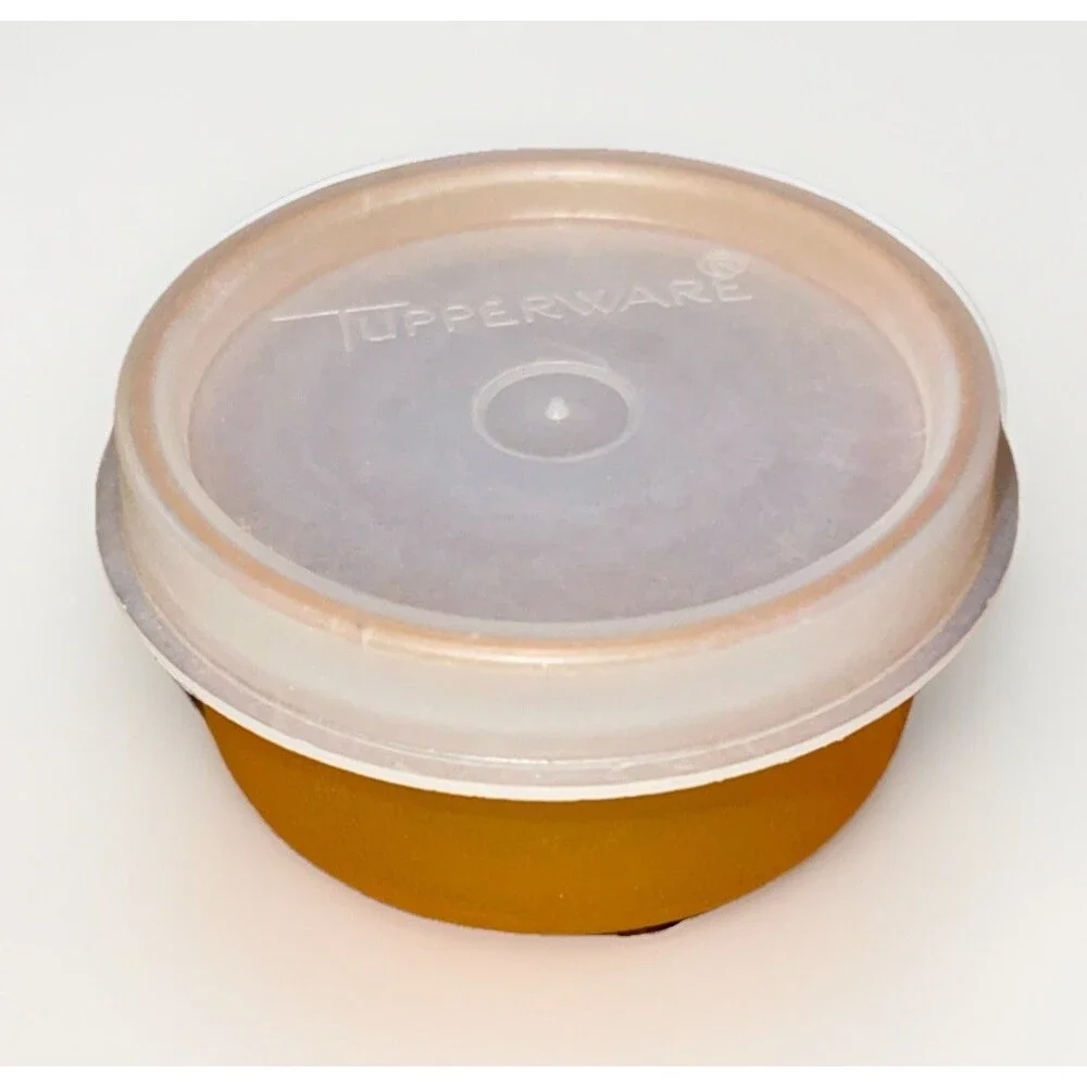 Vintage Orange Color Tupperware Mini Bowl Lid - Pill Holder Container